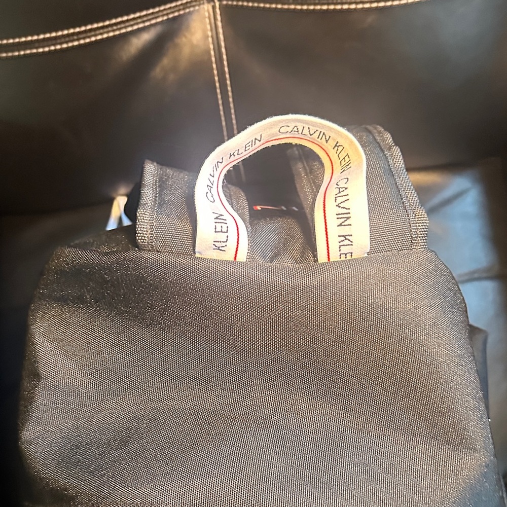 Calvin Klein CK Everyone Black Faux Leather Backpack Rucksack Gym Travel - Picture 8 of 8